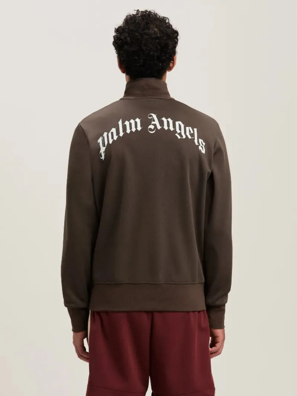 Brown Curved Logo Track Jacket