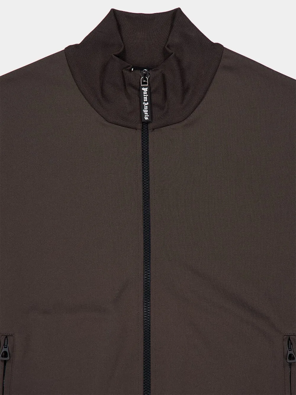 Brown Curved Logo Track Jacket