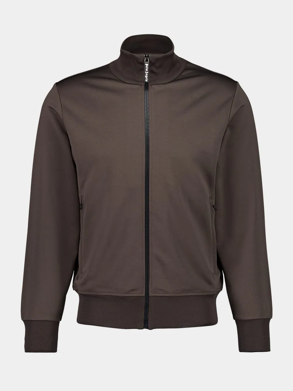 Brown Curved Logo Track Jacket