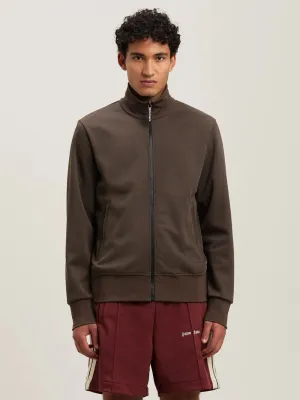Brown Curved Logo Track Jacket