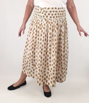 Brown polka dot skirt fits size 16-18