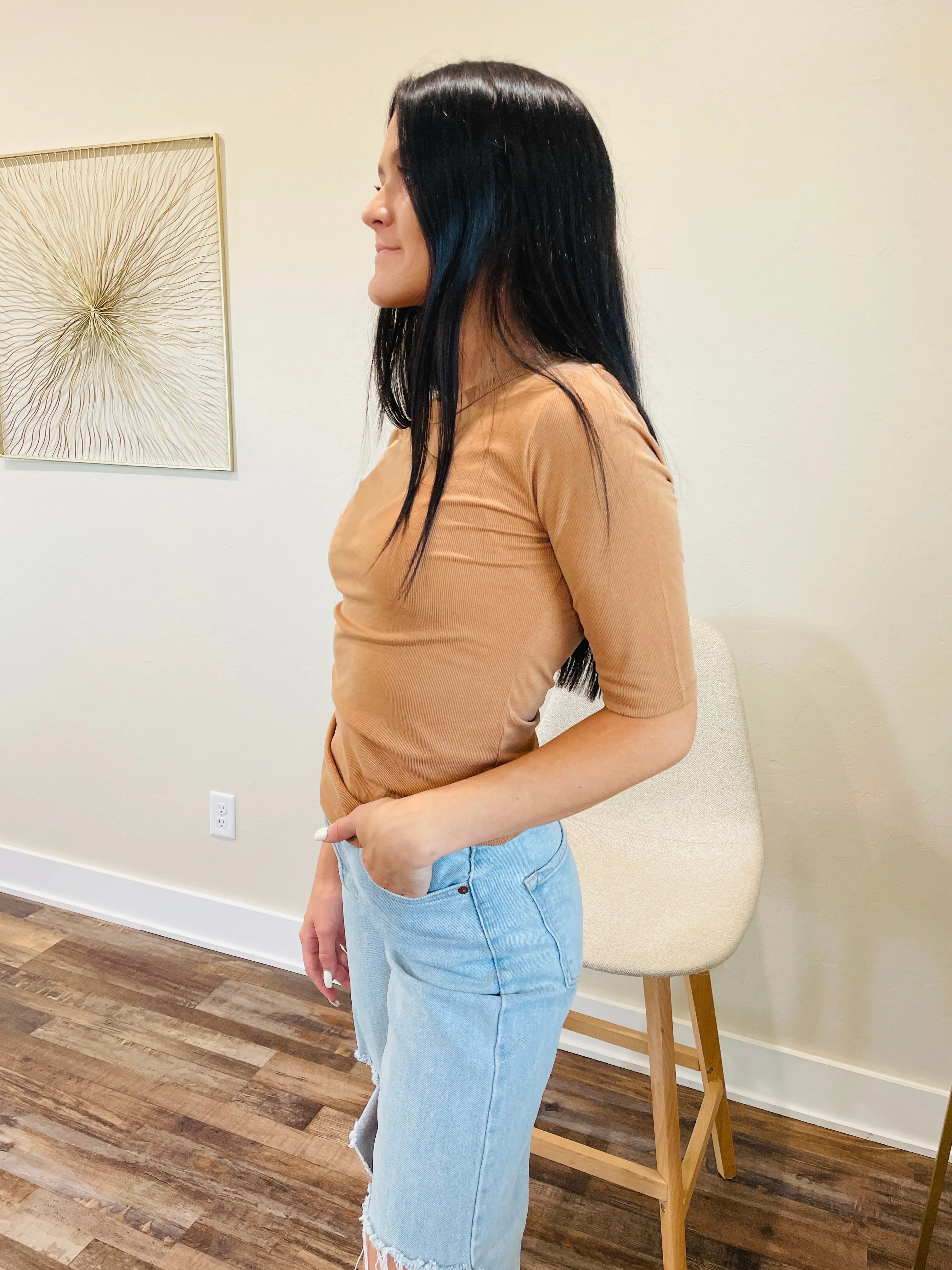 Camryn Ribbed Knit Tee