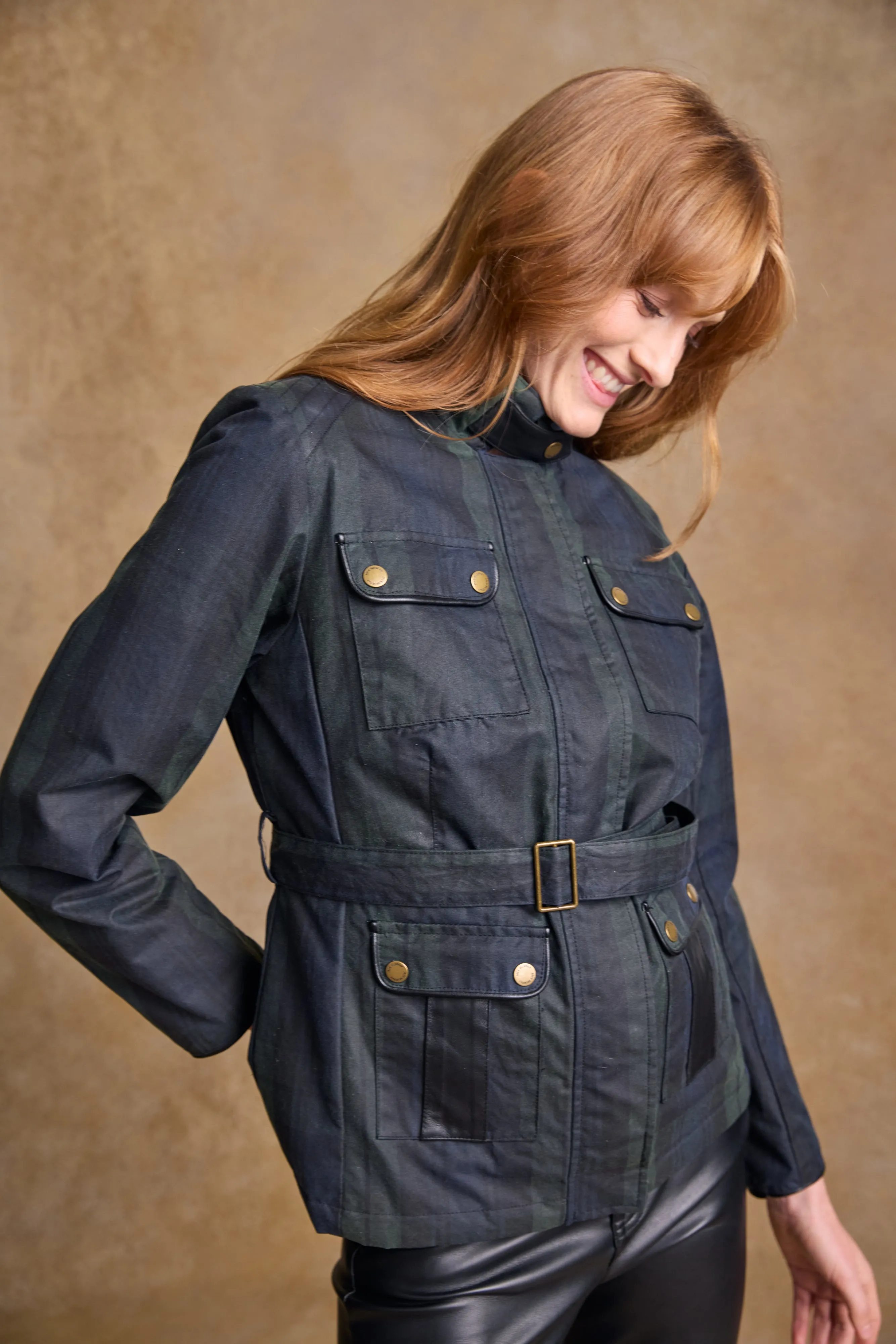 Cara Utility Wax Jacket - Blackwatch