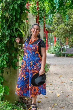 Carlita  Overalls - Paradise Red & Cobalt