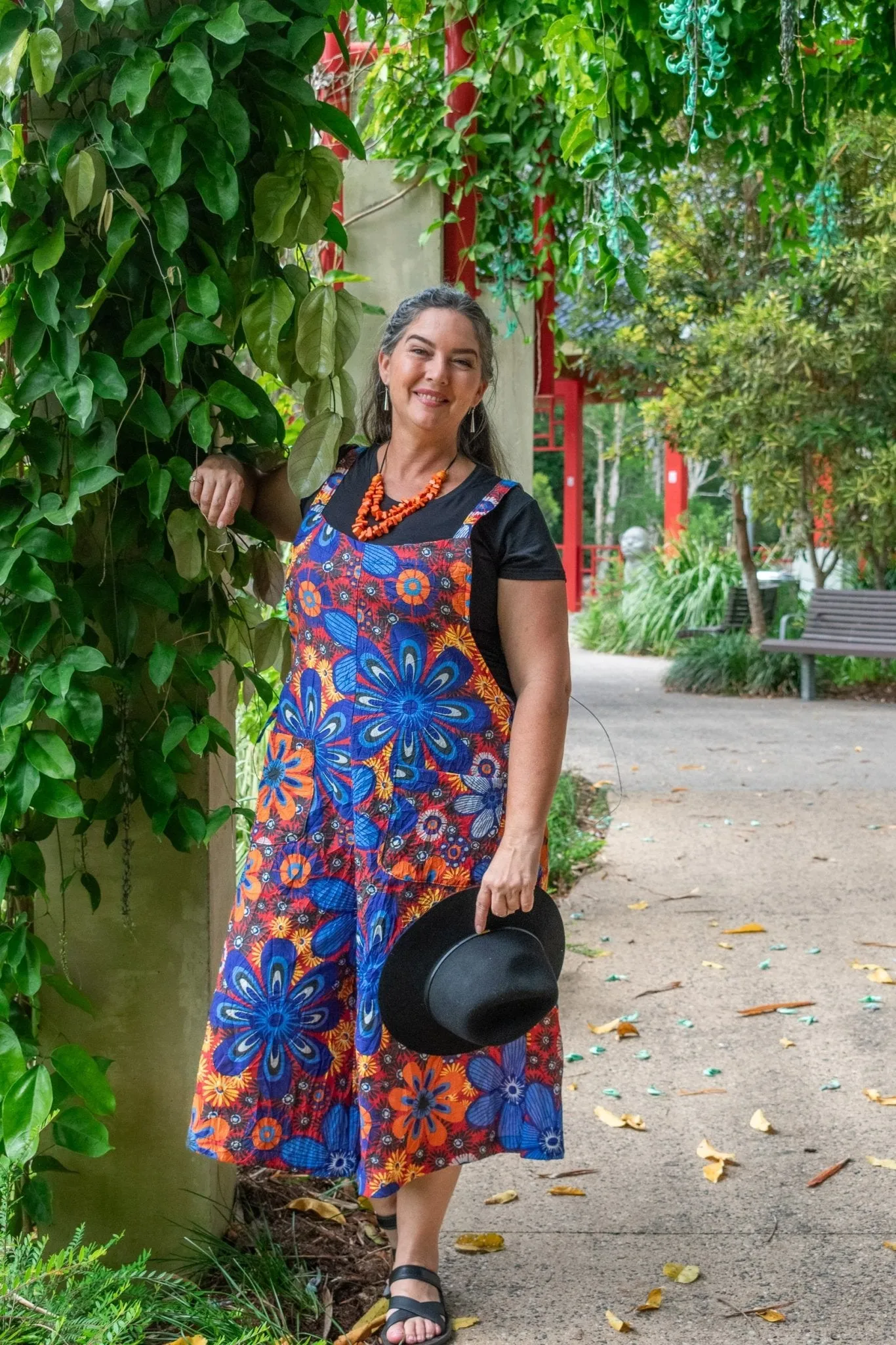 Carlita  Overalls - Paradise Red & Cobalt