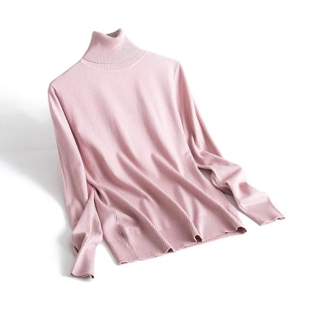 Cashmere Sweater Thin Basic Knitted Sweater Women Turtleneck Pullovers 2019 Autumn Winter Tops Female Jumpers