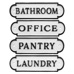 Cast Iron Door Room Plaques (Case of 12 Sets)