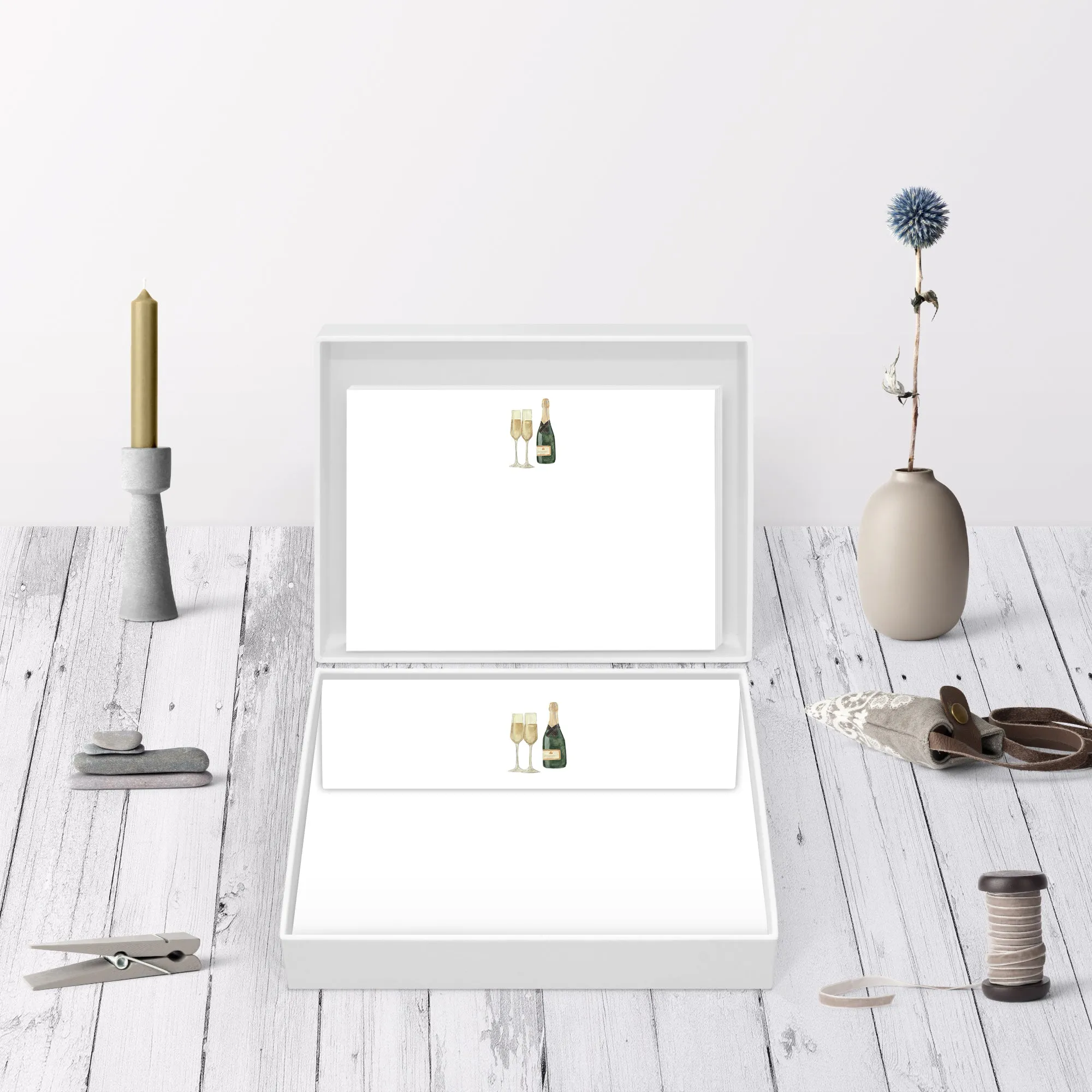 Champagne Celebration Flat Notecard Set