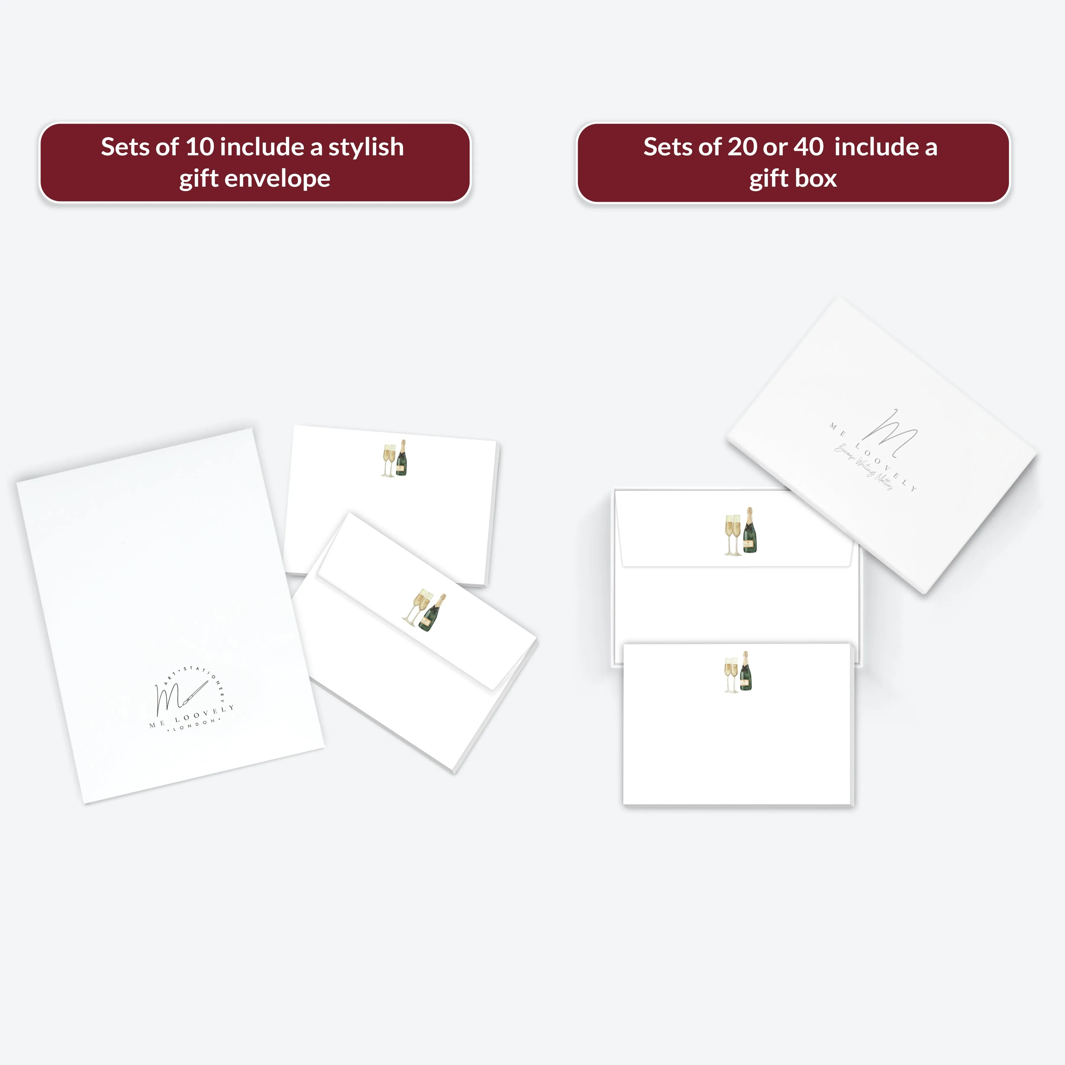 Champagne Celebration Flat Notecard Set
