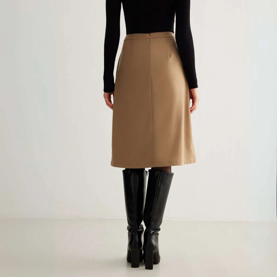 Charlize™ | Magnet Closure Pockets Pleated Skirt
