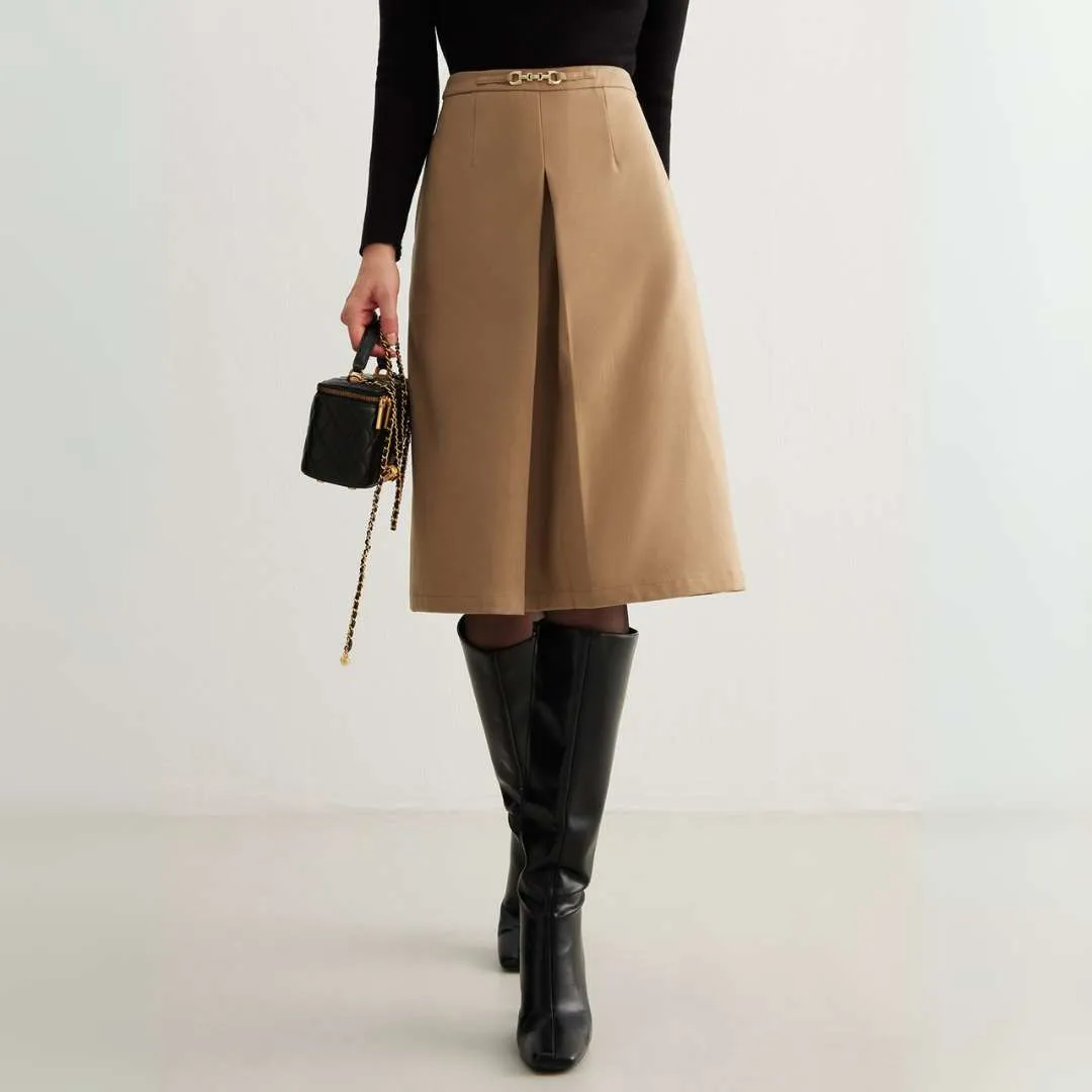 Charlize™ | Magnet Closure Pockets Pleated Skirt