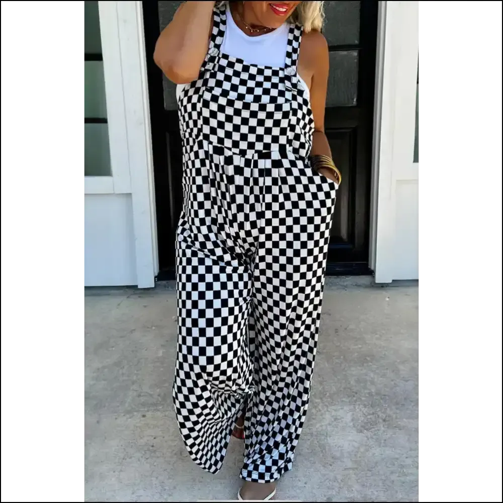 Chic Black Checkered Overalls: Needful Things  Style!