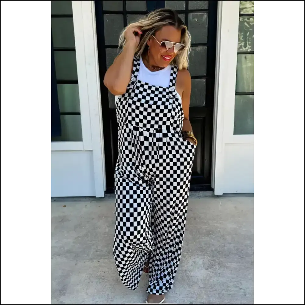 Chic Black Checkered Overalls: Needful Things  Style!