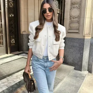 Chic Modern Bomber Jacket for Women