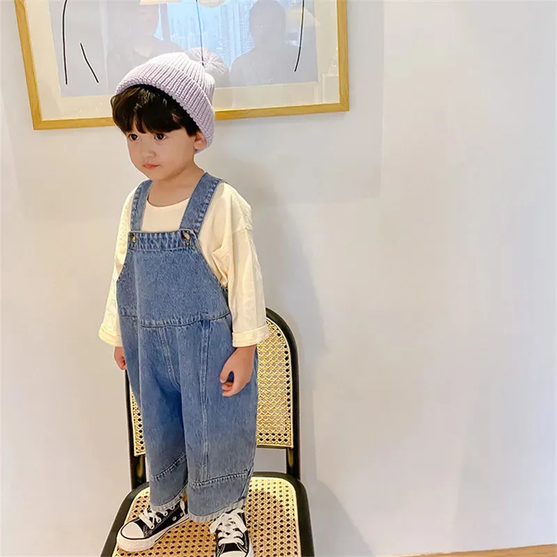 Children's Loose Denim Overalls