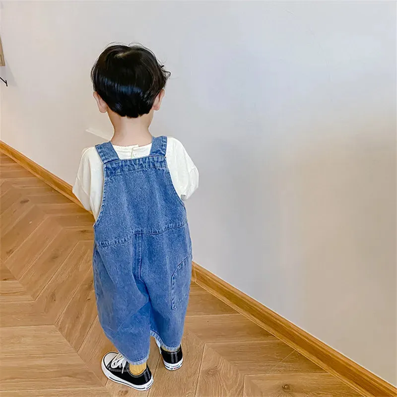 Children's Loose Denim Overalls