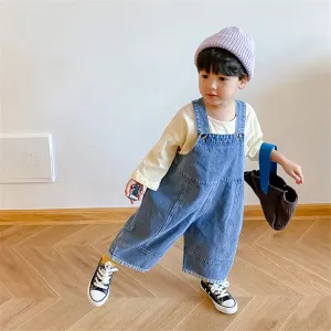Children's Loose Denim Overalls