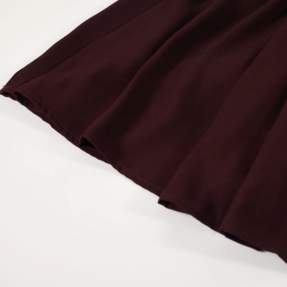 Classic Cocoa Pleated Chiffon Maxi Skirt