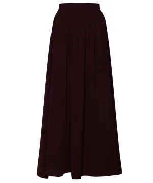 Classic Cocoa Pleated Chiffon Maxi Skirt