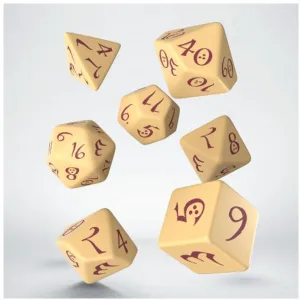 Classic RPG Beige & Burgundy Dice Set (7)