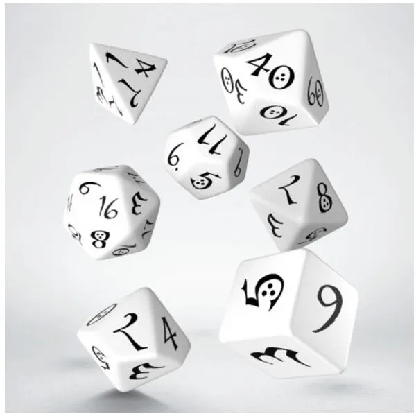 Classic RPG White & Black Dice Set (7)