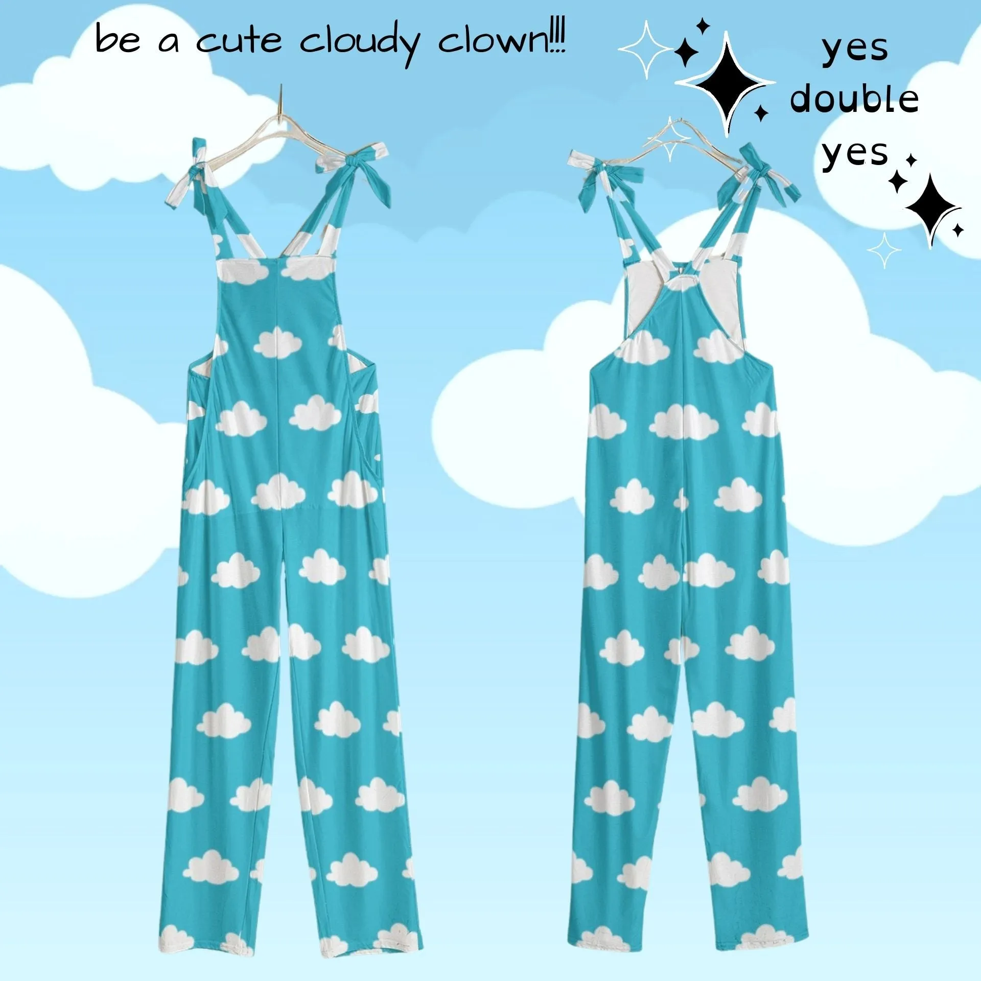 Cloudy Heaven Cute Overalls