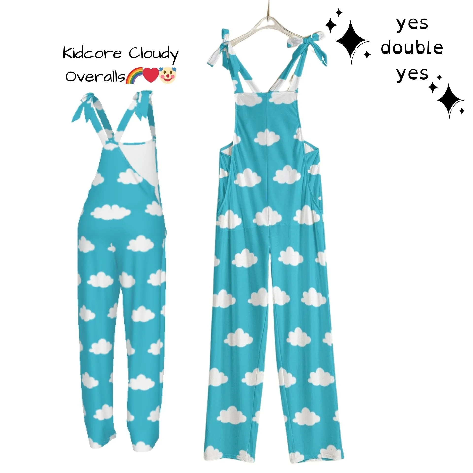 Cloudy Heaven Cute Overalls