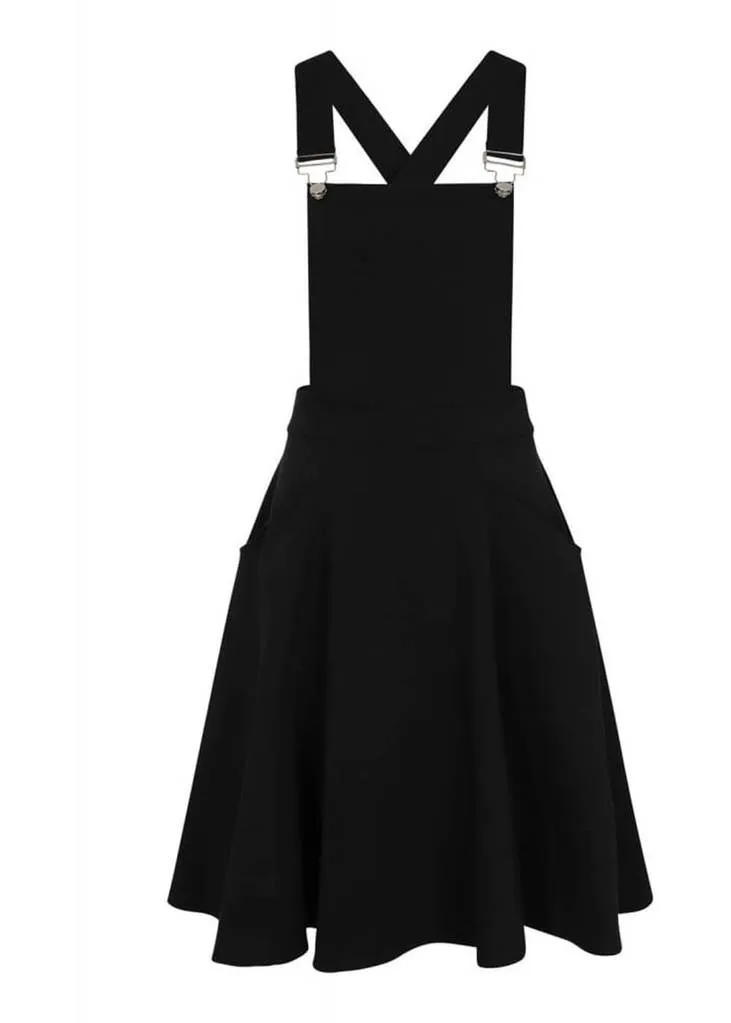 Collectif Kayden Braces 50's Swing Dress Black