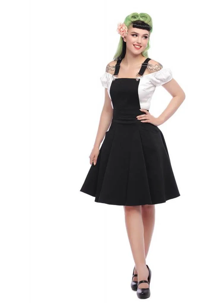 Collectif Kayden Braces 50's Swing Dress Black