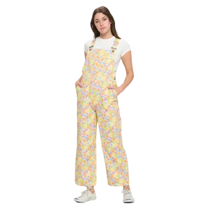 Colorful Blooming Flowers Print Overalls