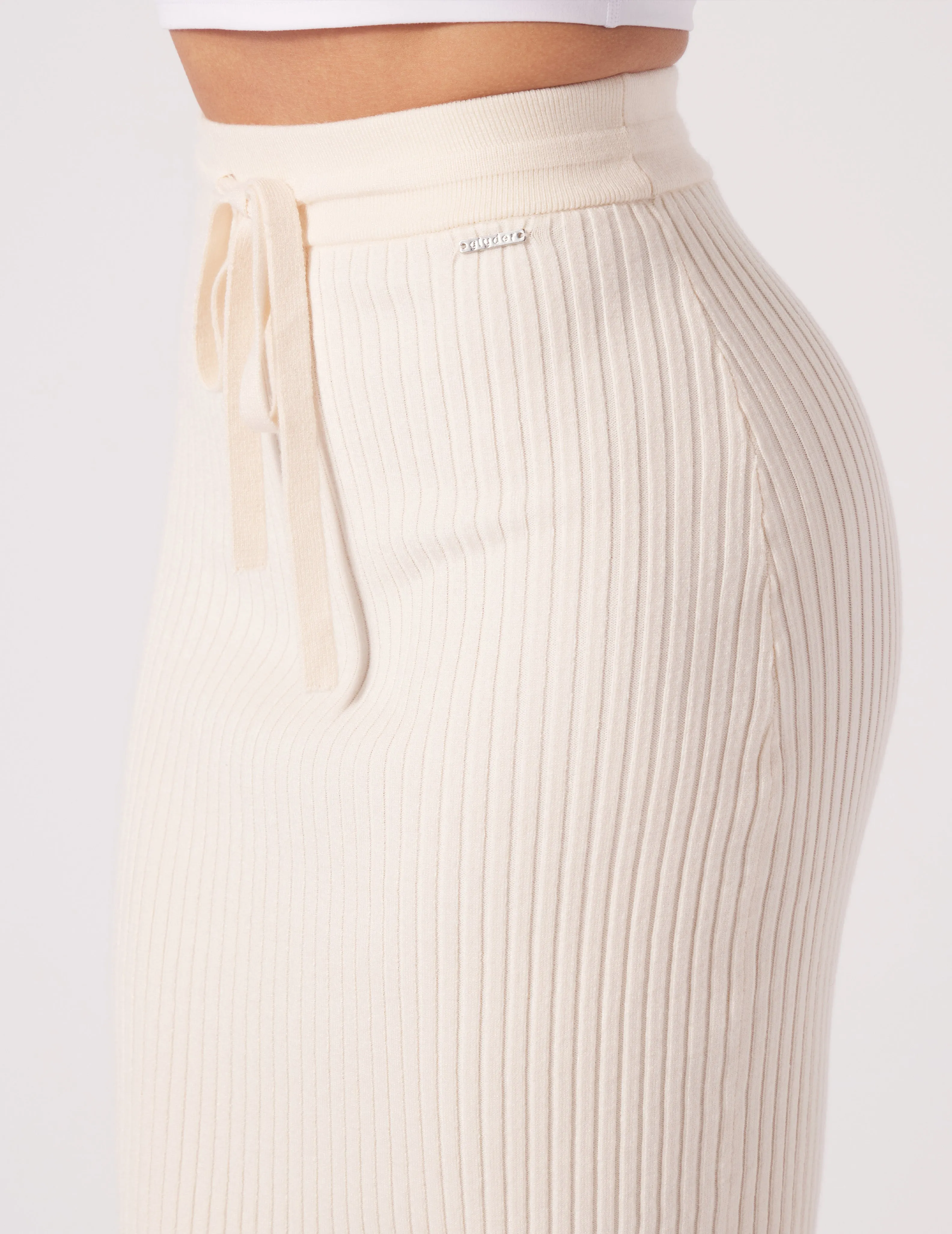 Couture Rib Skirt: Oatmilk-Heather