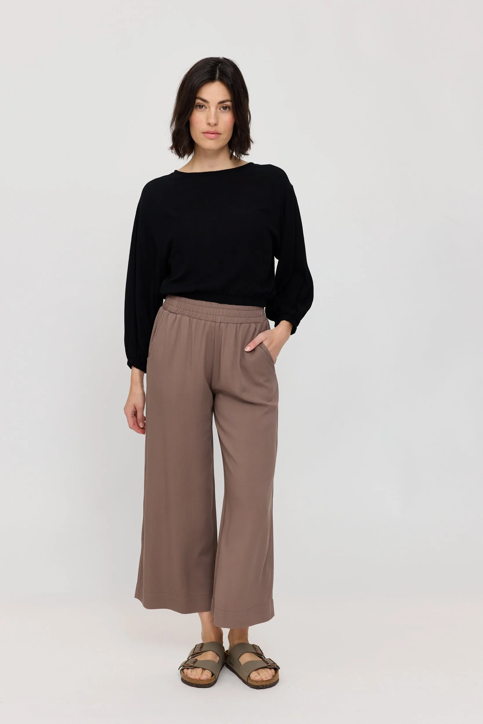 Crinkle Wide Sleeve Blouse
