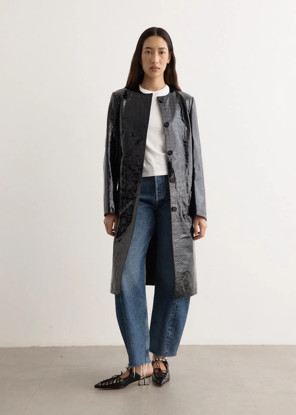Croco Embossed Coat