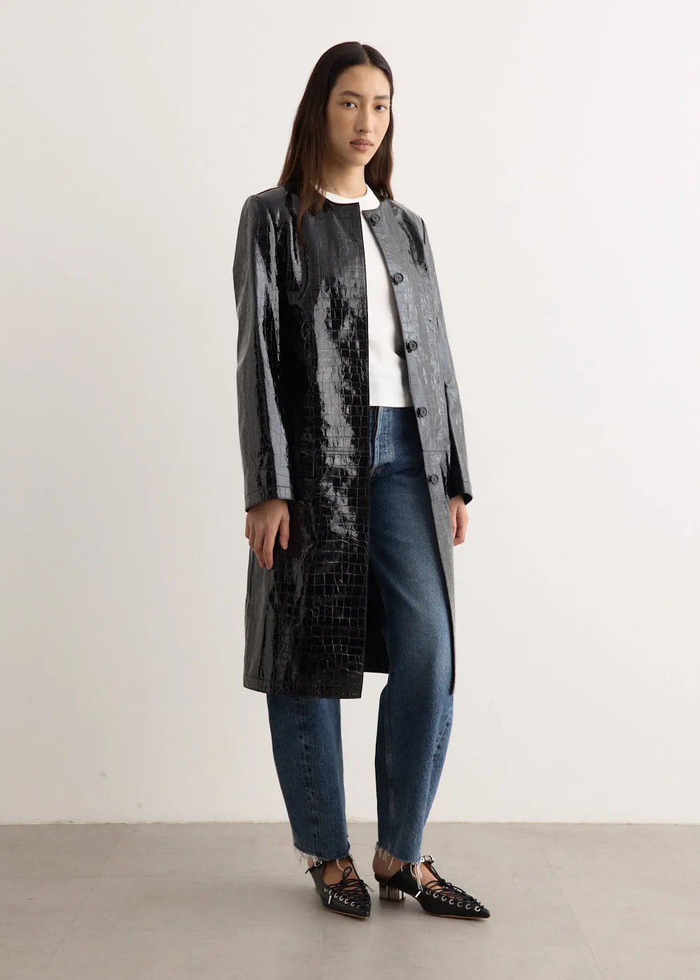 Croco Embossed Coat