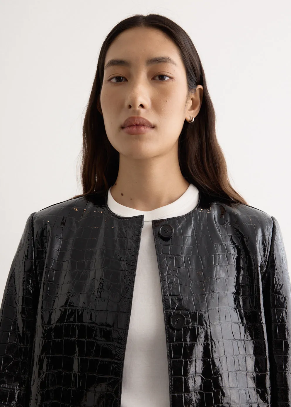 Croco Embossed Coat