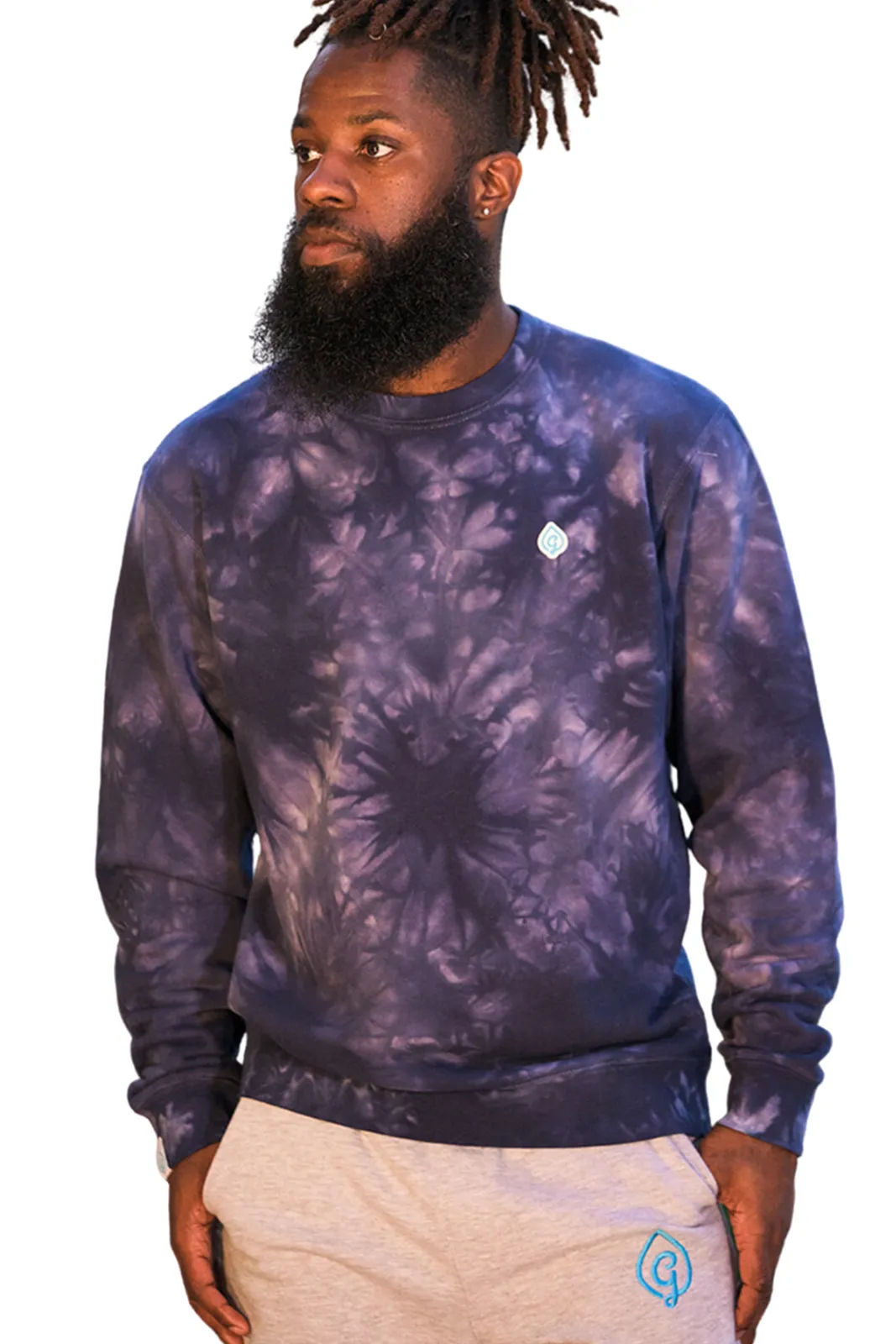 Crystal Navy Tie Dye Crewneck