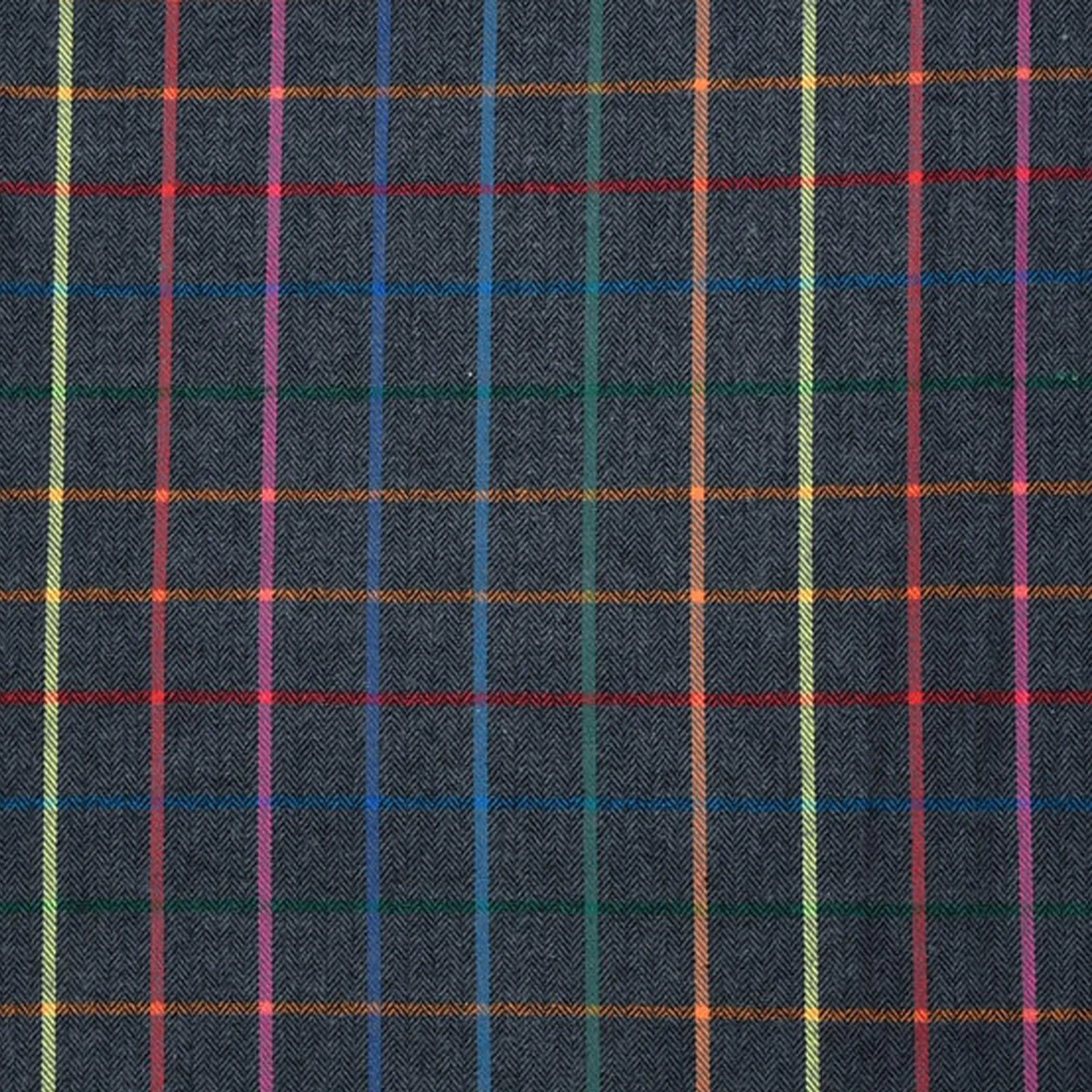 Dark Grey Plaid Brushed Cotton Dog Vest Harness