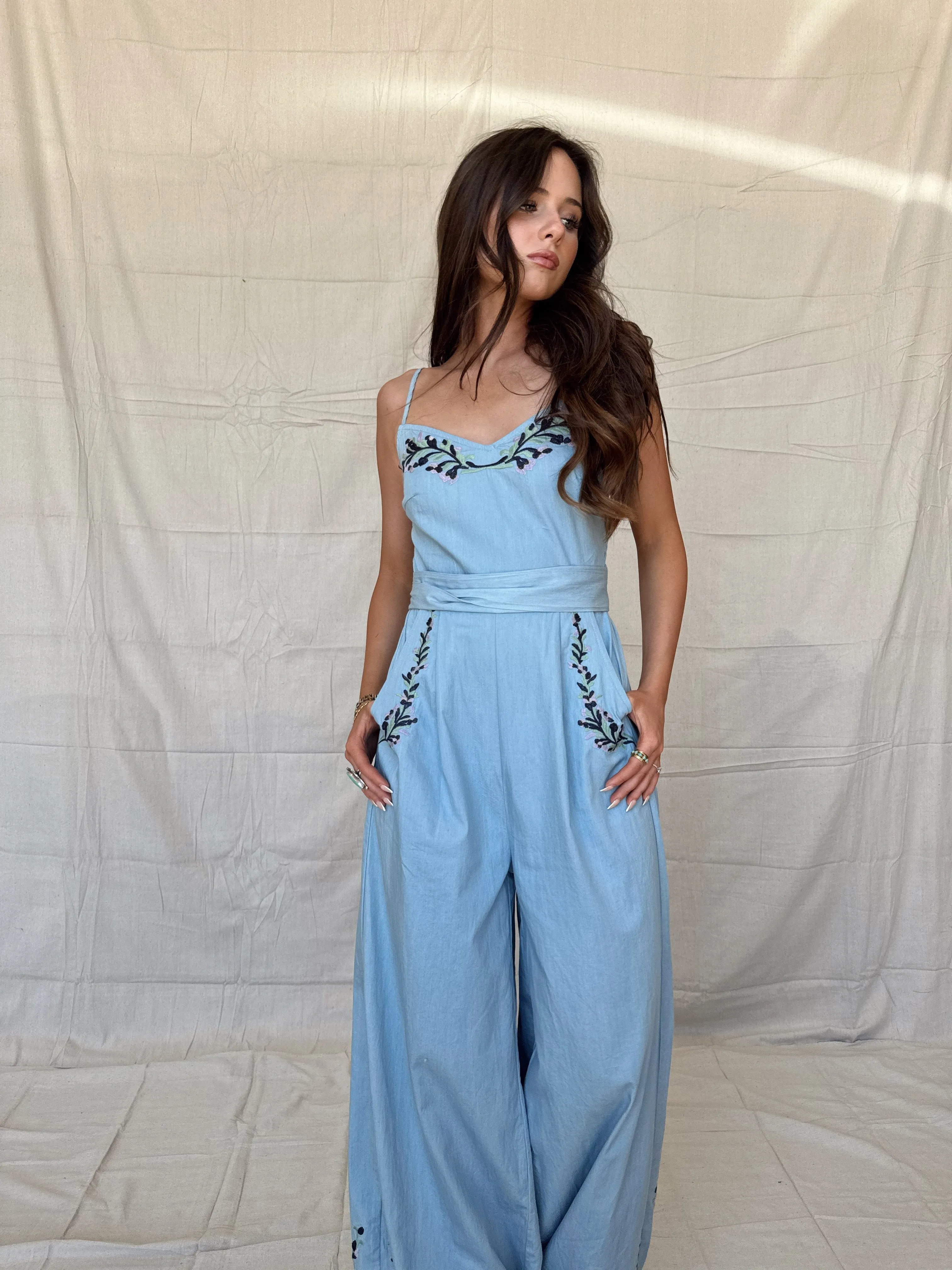 Denim Lavender Jumpsuit