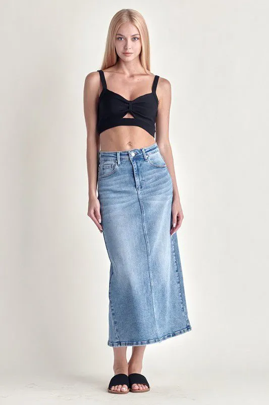 Denim Midi Skirt