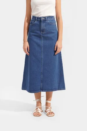 Denim Midi Skirt