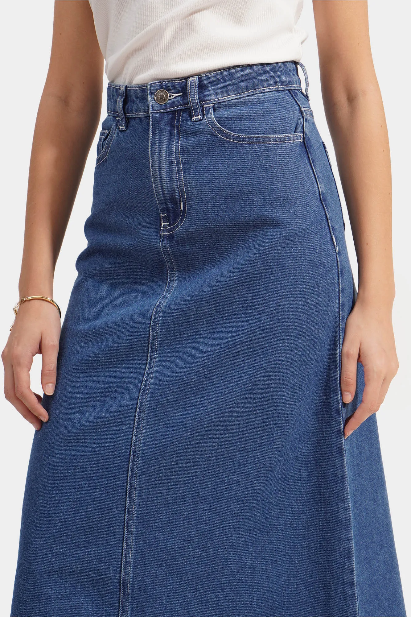 Denim Midi Skirt