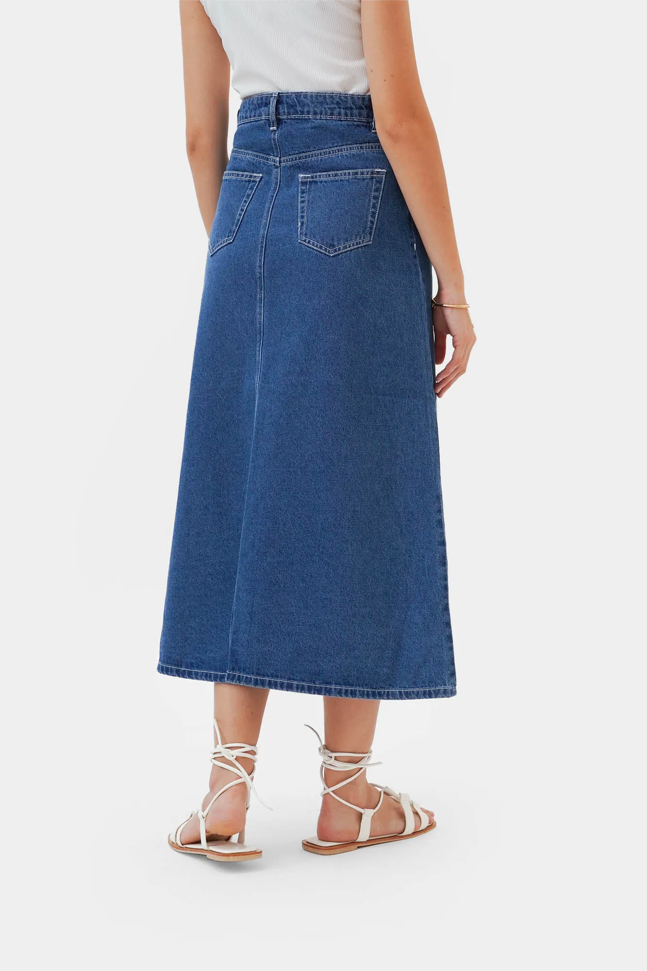 Denim Midi Skirt