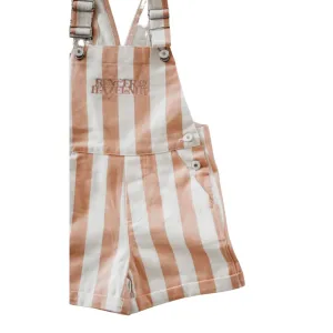 Denim Overalls Peach Stripe