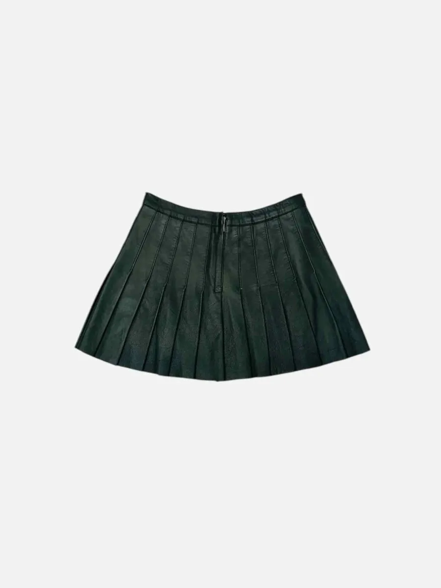 DOLCE & GABBANA Pleated Green Mini Skirt Small