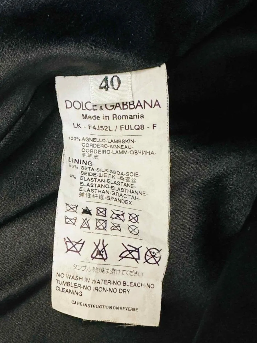 DOLCE & GABBANA Pleated Green Mini Skirt Small