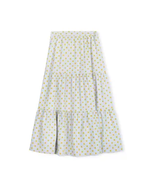 Dotted Printed Midi Skirt