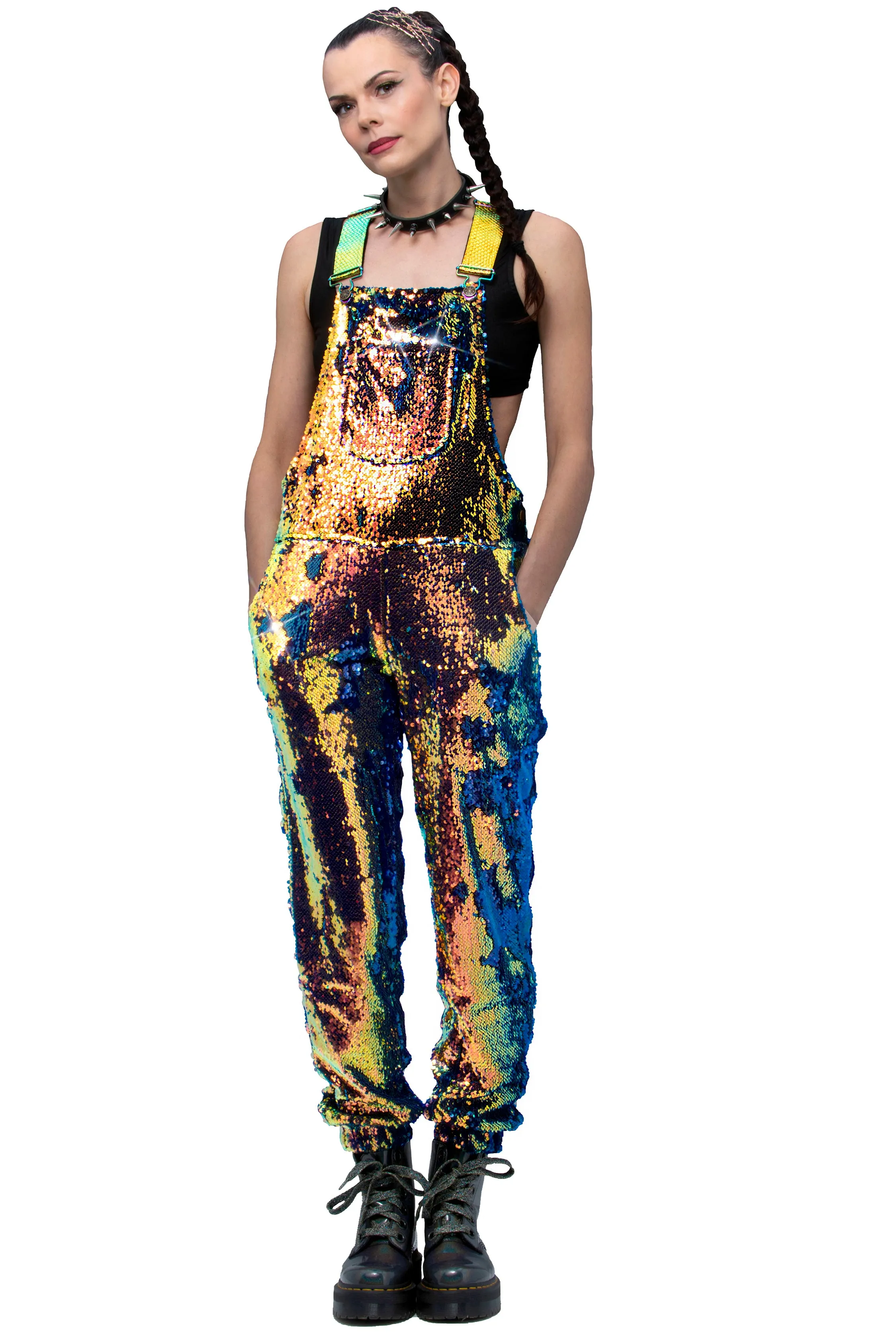 Dragon Embers Jogger Sequin Overalls