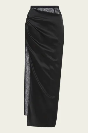 Dunya Draped Skirt in Black