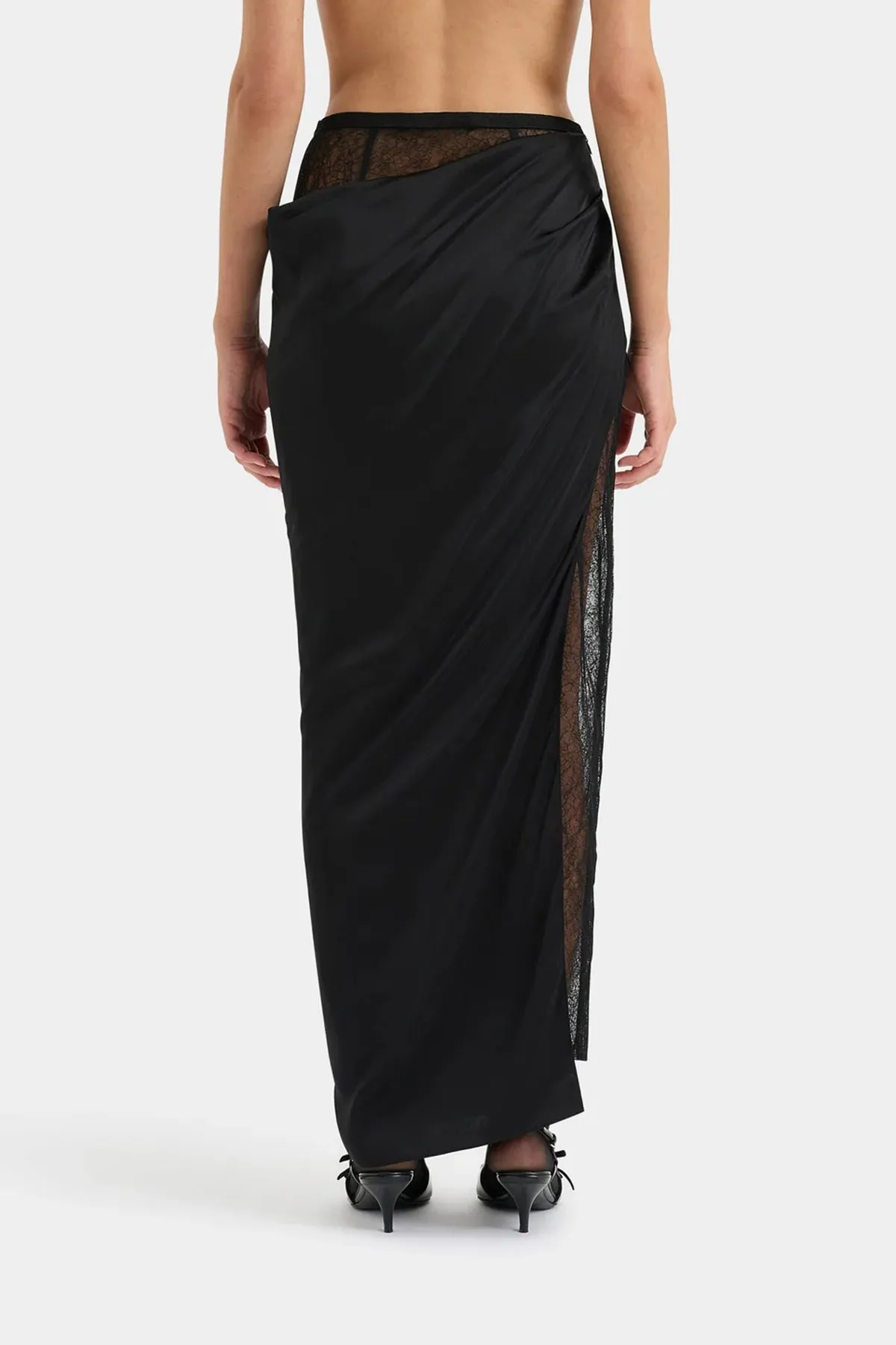 Dunya Draped Skirt in Black