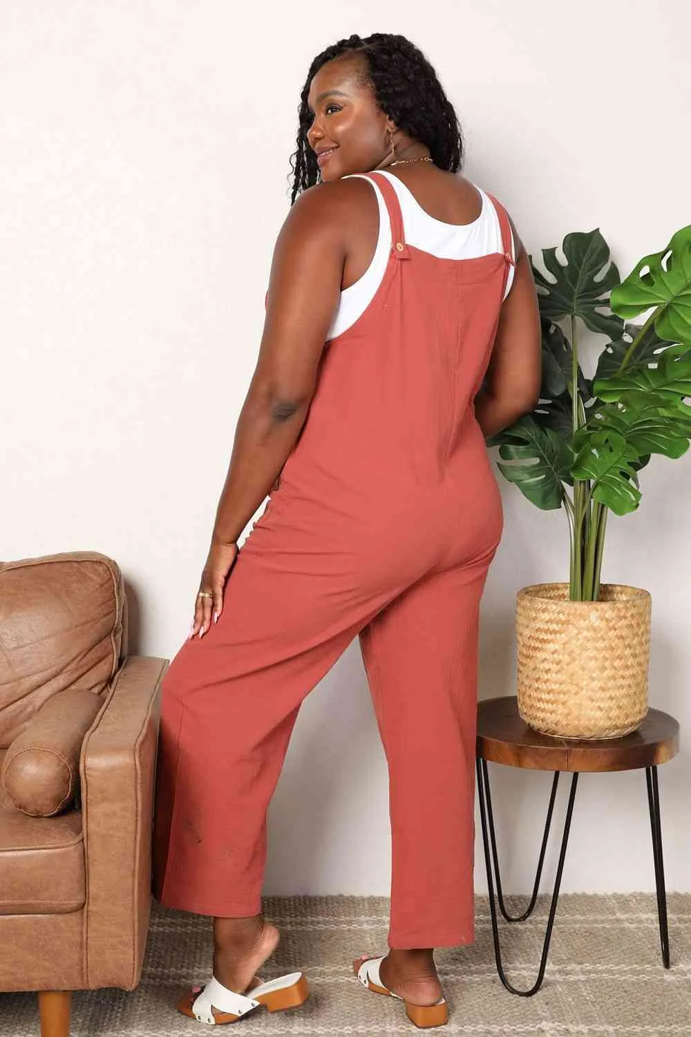 Dylan Wide Leg Overalls with Front Pockets